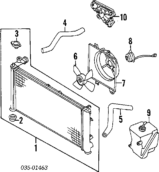 Rodete ventilador, refrigeración de motor FEH515140 Mazda