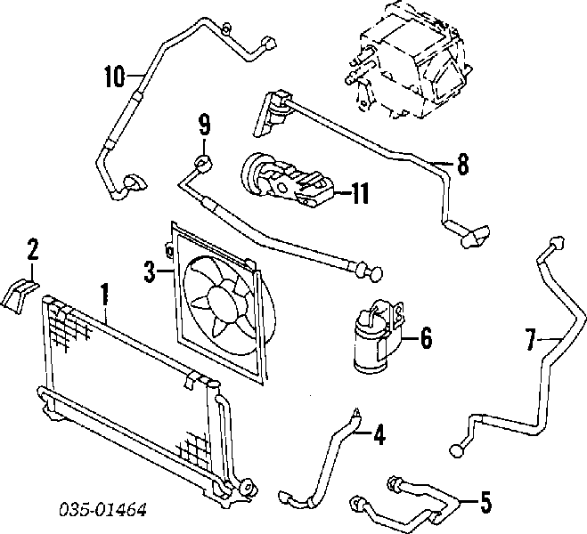 Radiador de aire acondicionado para Mazda MX-3 (EC)