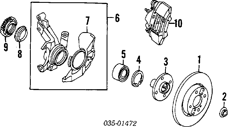 B45533060 Mazda cubo de rueda delantero