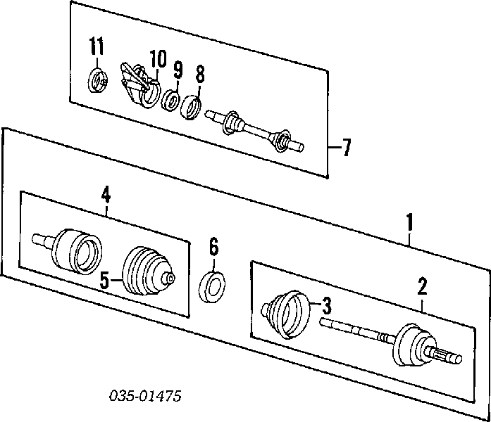 Árbol de transmisión intermedio para Mazda 323 (BA)