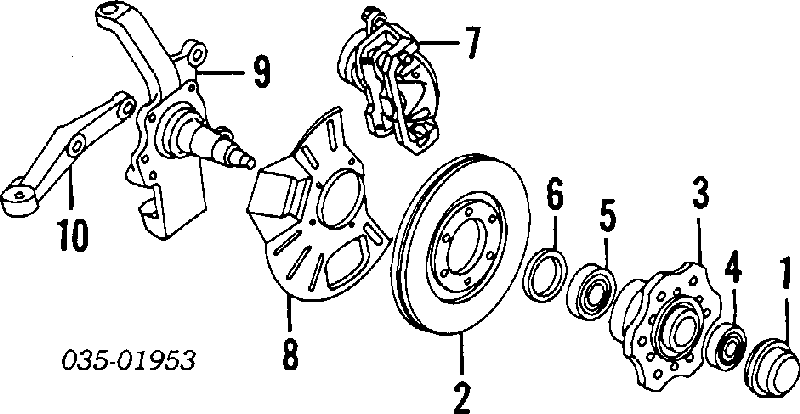 Cojinete externo del cubo de la rueda delantera S08333075 Mazda