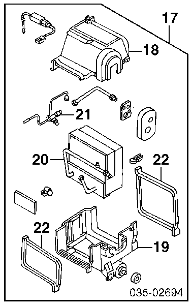 Evaporador, aire acondicionado para Mazda 323 (BA)