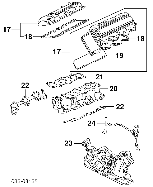 Junta de la tapa de válvulas del motor M122A11 NPS