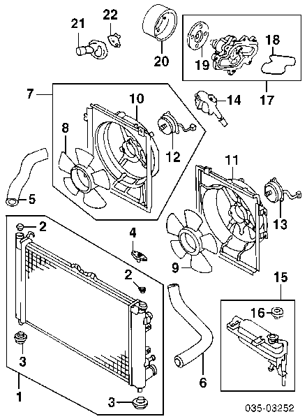 Ventilador, refrigeración del motor para Mazda Xedos (TA)