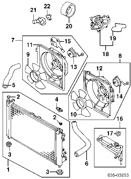 KLP315210 Mazda bastidor radiador