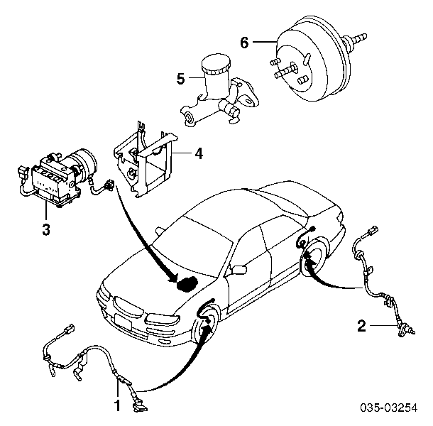 Sensor ABS, rueda trasera izquierda para Mazda Xedos (TA)