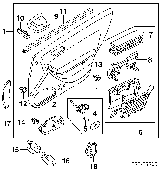 15581 MAK clips fijación, revestimiento puerta