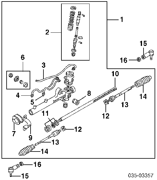 Suspensión, mecanismo de dirección para Mazda MPV (LW)