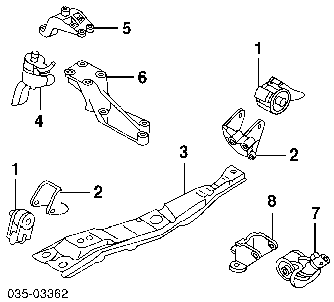 Taco motor derecho Mazda MPV 2 