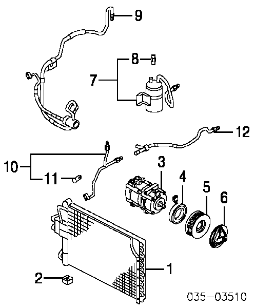Receptor-secador del aire acondicionado EC01615A0A Mazda