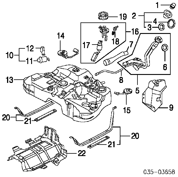 Filtro combustible JE4820490 Mazda