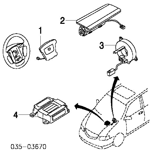 LC6357K00B05 Mazda airbag en el lado del conductor