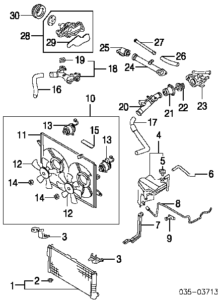 KLR915210 Mazda difusor de radiador, ventilador de refrigeración, condensador del aire acondicionado, completo con motor y rodete