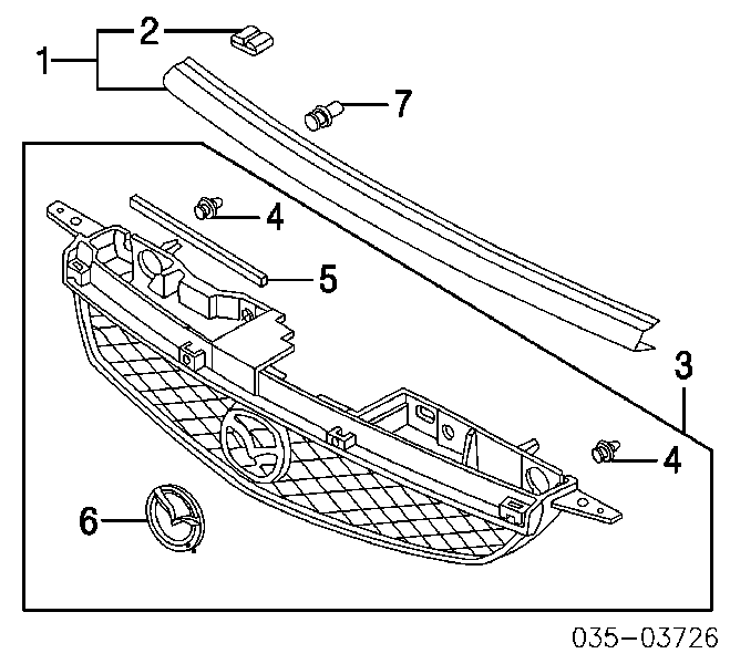 Moldura de rejilla de radiador para Mazda 323 (BJ)