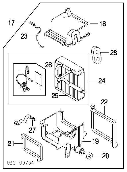 Evaporador, aire acondicionado para Mazda 323 (BJ)