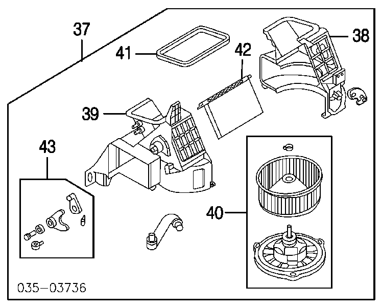 CB0761B10A Mazda ventilador habitáculo