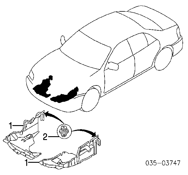 Protector de motor izquierdo para Mazda 323 (BJ)
