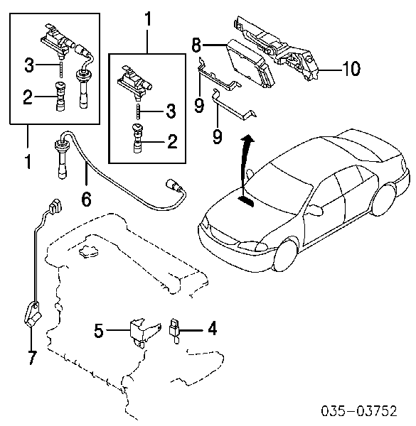Cable de encendido, cilindro №1 para Mazda MPV (LW)