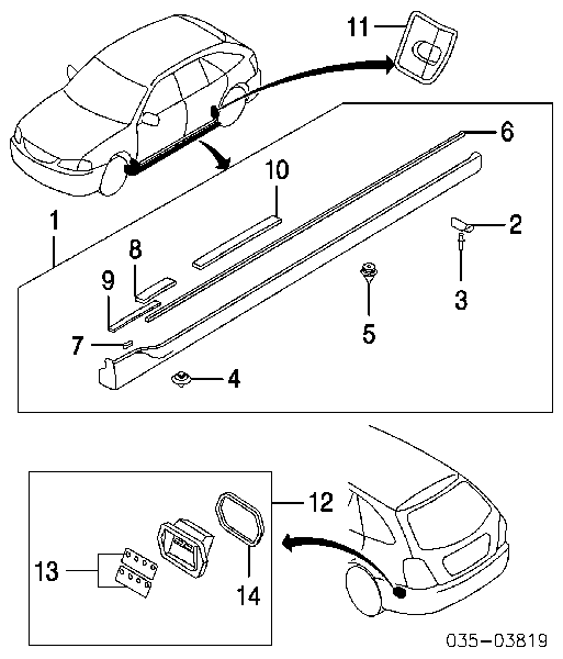 Clips de fijación de moldura de puerta para Mazda CX-9 (TB)