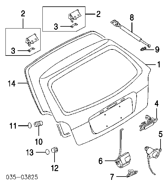 Tope de búfer puerta de maletero para Mazda 323 (BJ)