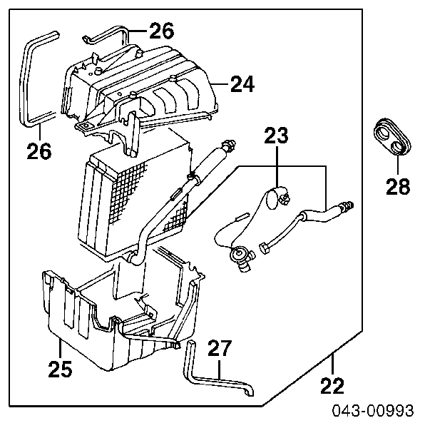 73523AC040 Subaru evaporador, aire acondicionado