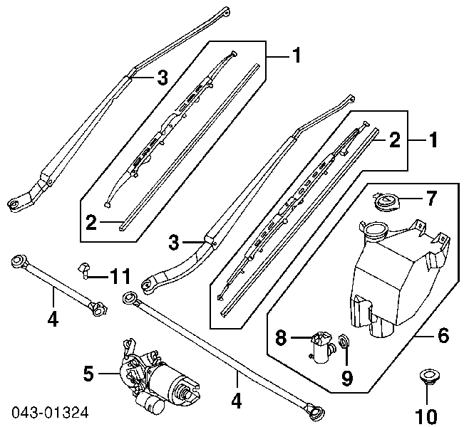 86521FA020 Subaru Varillaje de limpiaparabrisas