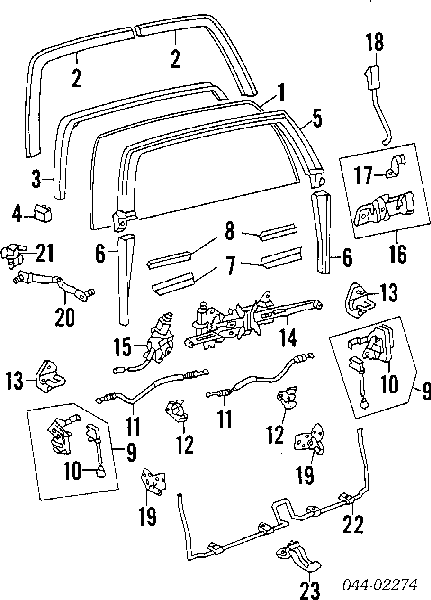 Mecanismo de elevalunas, puerta de maletero para Toyota Hilux (N)