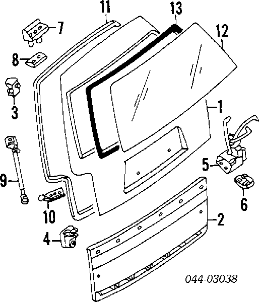 6895013080 Toyota amortiguador de maletero