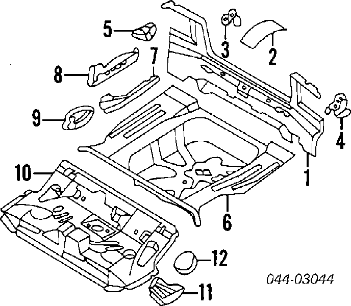 Panel trasero de maletero para Toyota Corolla (E9)