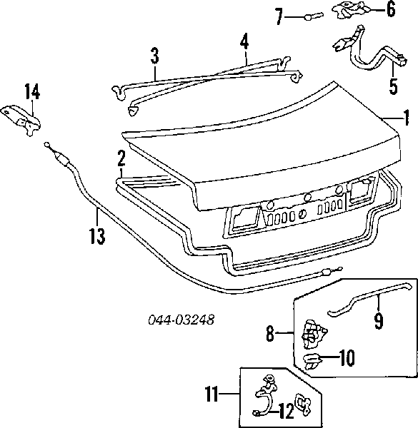 Cilindro de cerradura de maletero para Toyota Camry (V10)