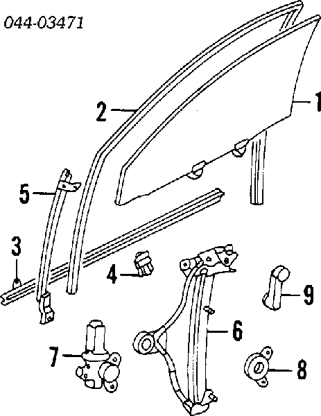 Mecanismo de elevalunas, puerta delantera derecha para Toyota Corolla (E10)