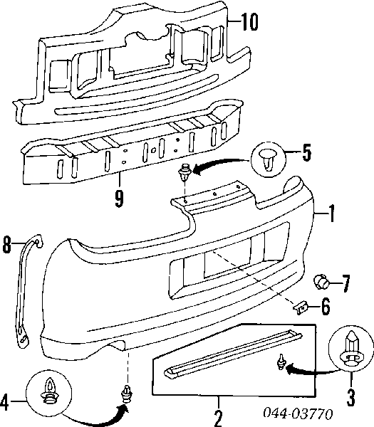 9046709143 Toyota clips de fijación de pasaruedas de aleta delantera