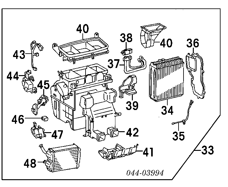 Evaporador, aire acondicionado para Toyota Camry (V10)