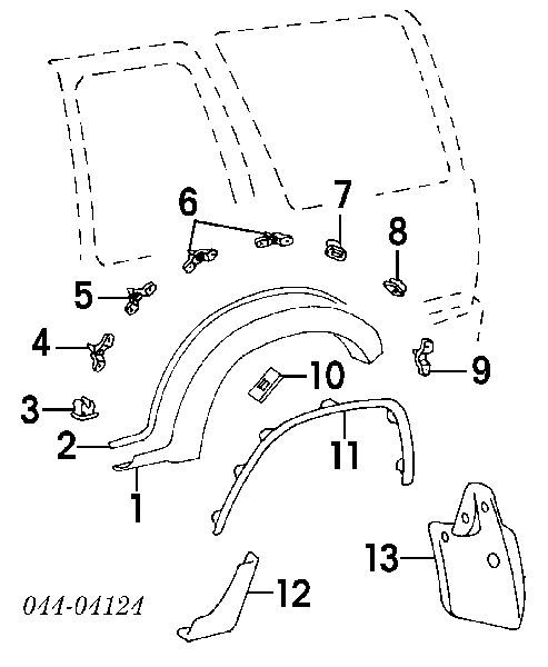 9046709077 Toyota clips de fijación de pasaruedas de aleta delantera