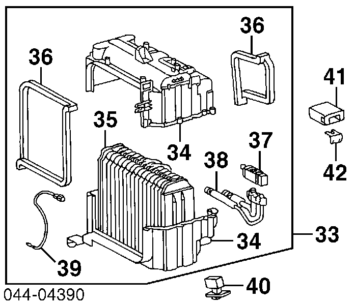Evaporador, aire acondicionado para Toyota RAV4 (XA)