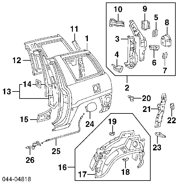Guardabarros trasero izquierdo para Toyota RAV4 (SXA 10)
