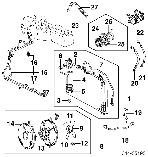 8855032110 Toyota difusor de radiador, ventilador de refrigeración, condensador del aire acondicionado, completo con motor y rodete