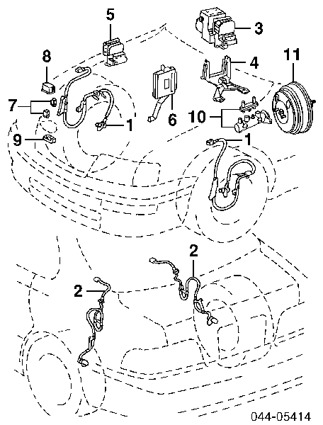 8954207010 Toyota sensor abs delantero derecho