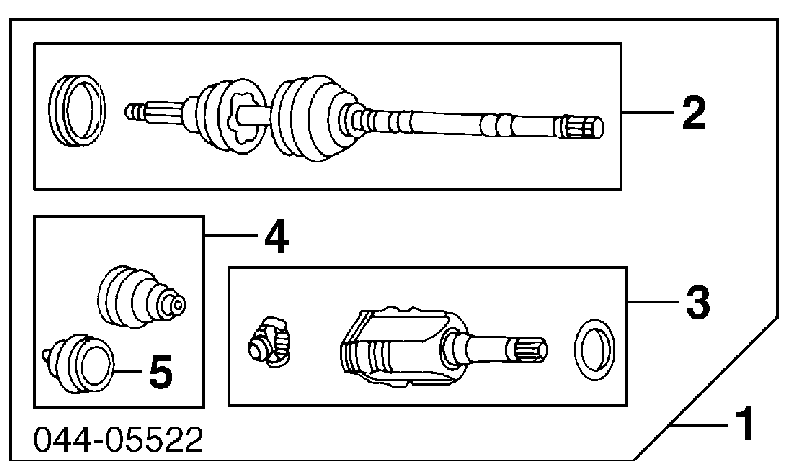 0443820150 Toyota fuelle, árbol de transmisión delantero exterior