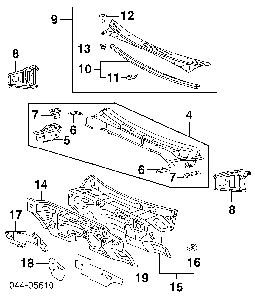 9046708101 Toyota clips de fijación de pasaruedas de aleta delantera