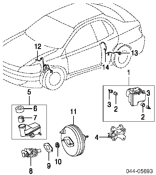 Depósito de líquido de frenos, cilindro de freno principal para Toyota Echo 