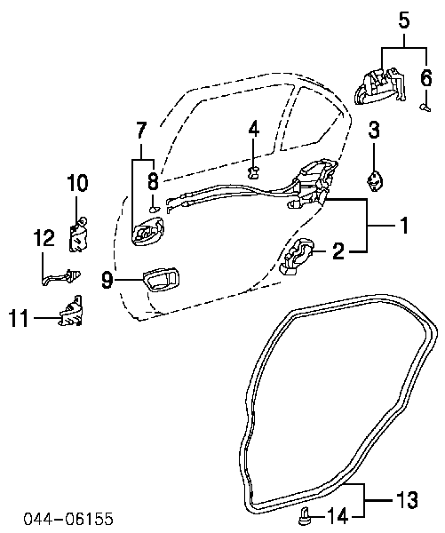 8D1294 WVE cerradura de puerta trasera derecha