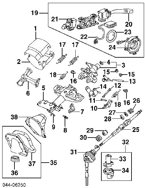 4521035210 Toyota columna de direcсión superior