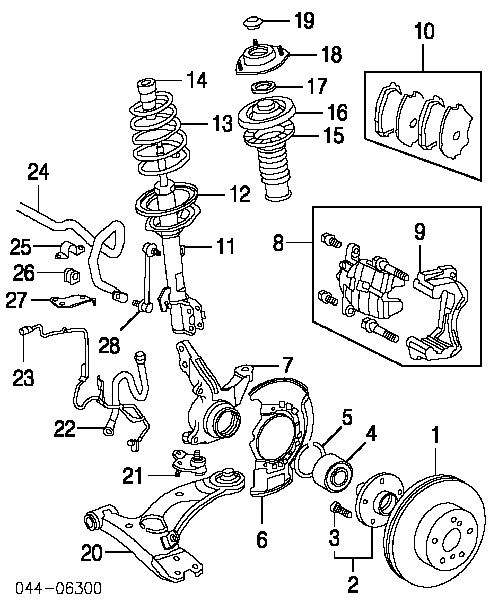 Muñón del eje, soporte de rueda, delantero derecho para Toyota RAV4 (XA2)