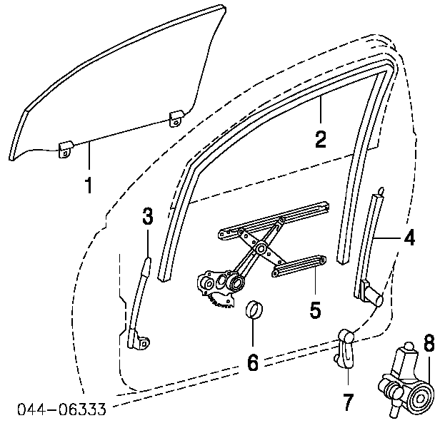 Luna de puerta del pasajero delantero para Toyota RAV4 (XA2)