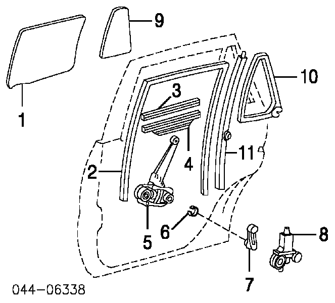 Mecanismo alzacristales, puerta trasera izquierda para Toyota RAV4 (XA2)