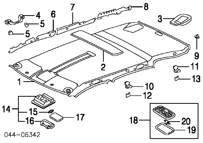 6331042140B0 Toyota Guarnecido de techo