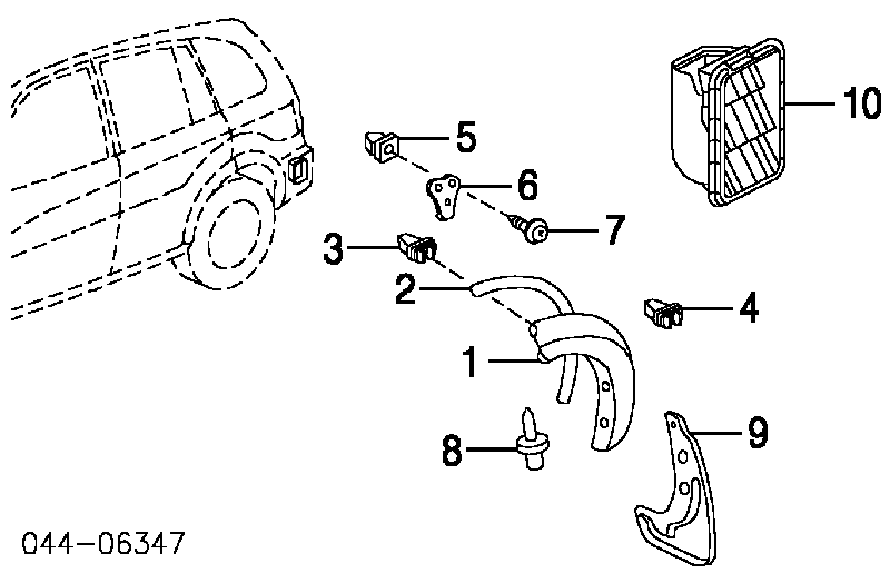 Clip, Tubuladura de sujeción, alféizar de la puerta para Toyota RAV4 (XA2)