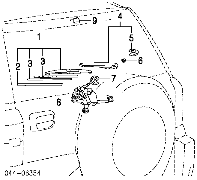 Goma del limpiaparabrisas luna trasera para Toyota RAV4 (XA2)