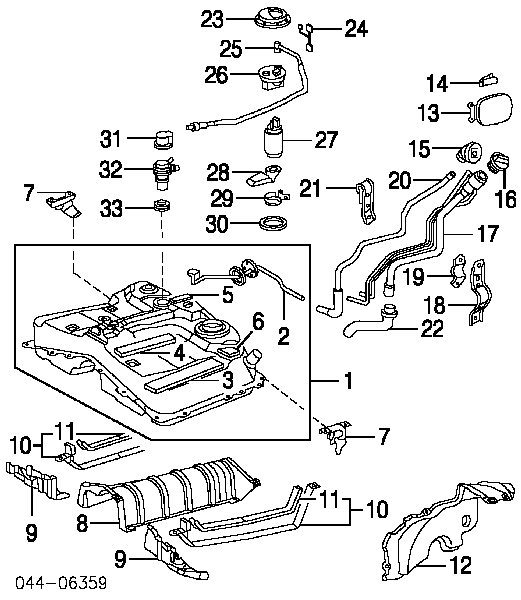 Soporte del tanque de combustible para Toyota RAV4 (XA2)